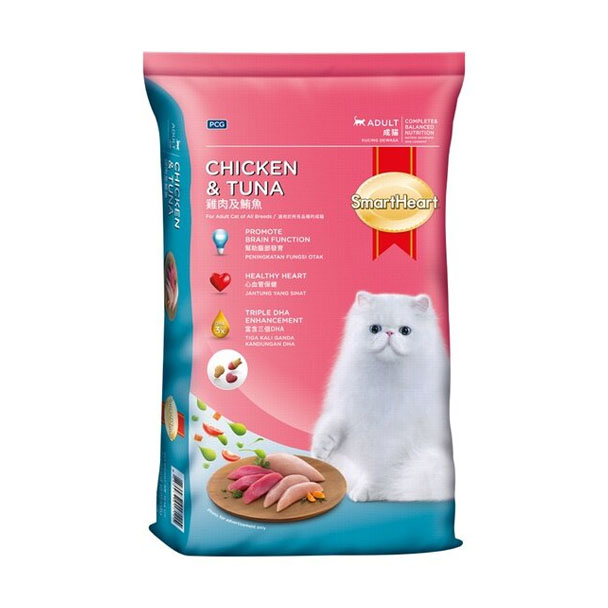 Smart heart อาหารเม็ด (แมวโต-รสไก่/ทูน่า) 7 kg.