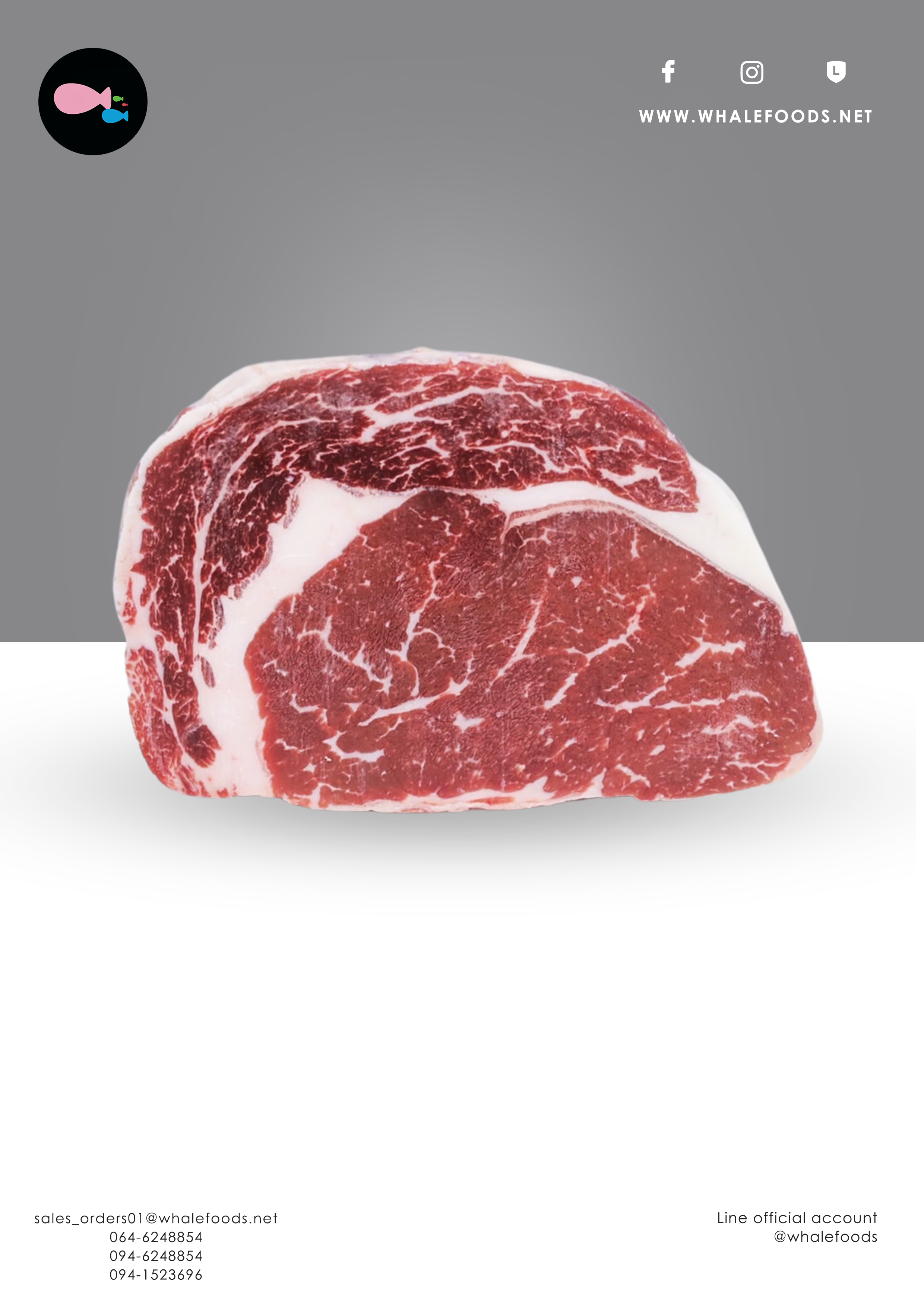 AUSTRALIAN ANGUS GF 150DAY RIB EYE /CUBE ROLL Steak cuts 220-250 G. 1KG./PACK