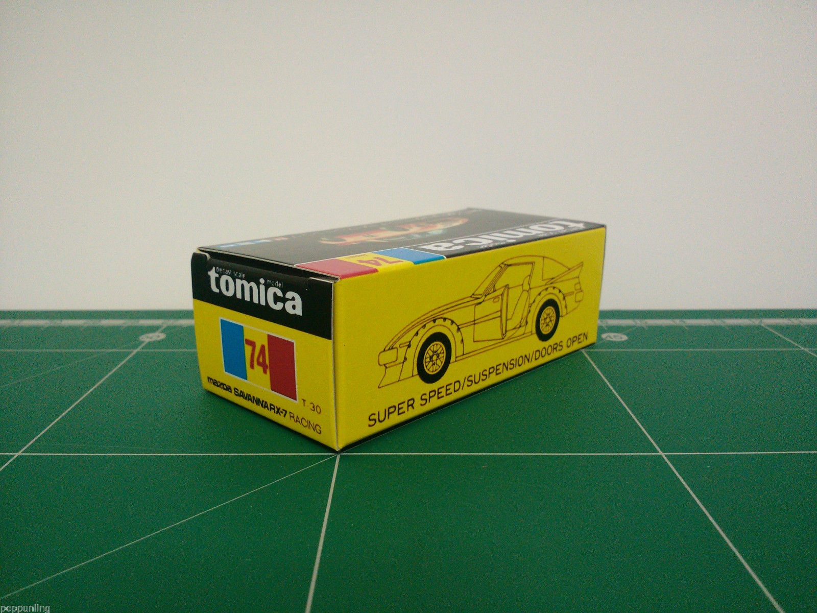กล่องพิมพ์ Reproduction Box สำหรับ Tomica Black Box No.74 Mazda Savanna RX-7 Racing (กล่องเปล่า, ไม่มีรถ)