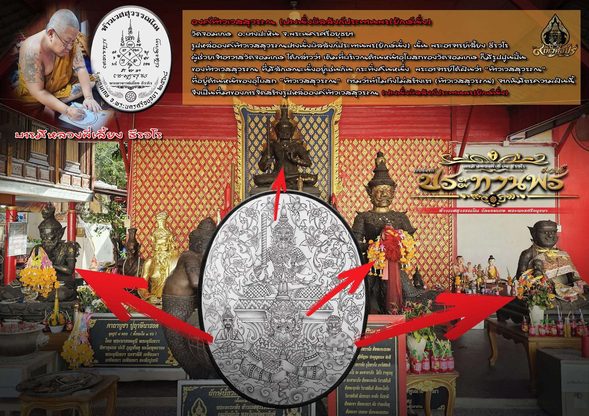 เหรียญท้าวเวสสุวรรณ รุ่น เทวศิลป์ประทานพร หลวงพี่เลี้ยง ปลุกเสก 22/9/68 พร้อมส่ง