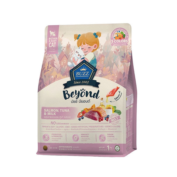 Buzz Beyond แม่และลูกแมว รสแซลมอน ทูน่า และนม 1 Kg