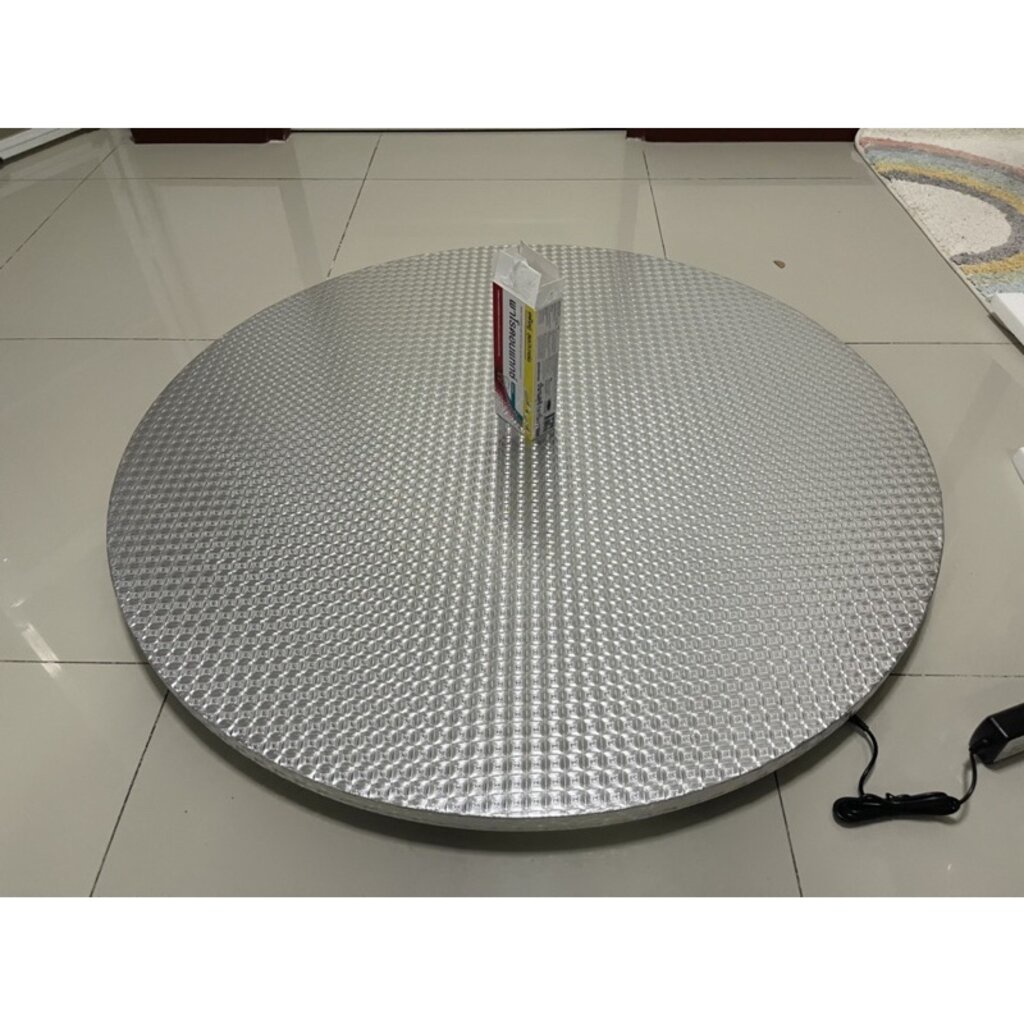 Turntable แท่นหมุนโชว์สินค้า ขนาดใหญ่ 80 100 120 150 ซม สีเงิน รับน้ำหนัก 250-300 kg Electric Display Stand OT0026