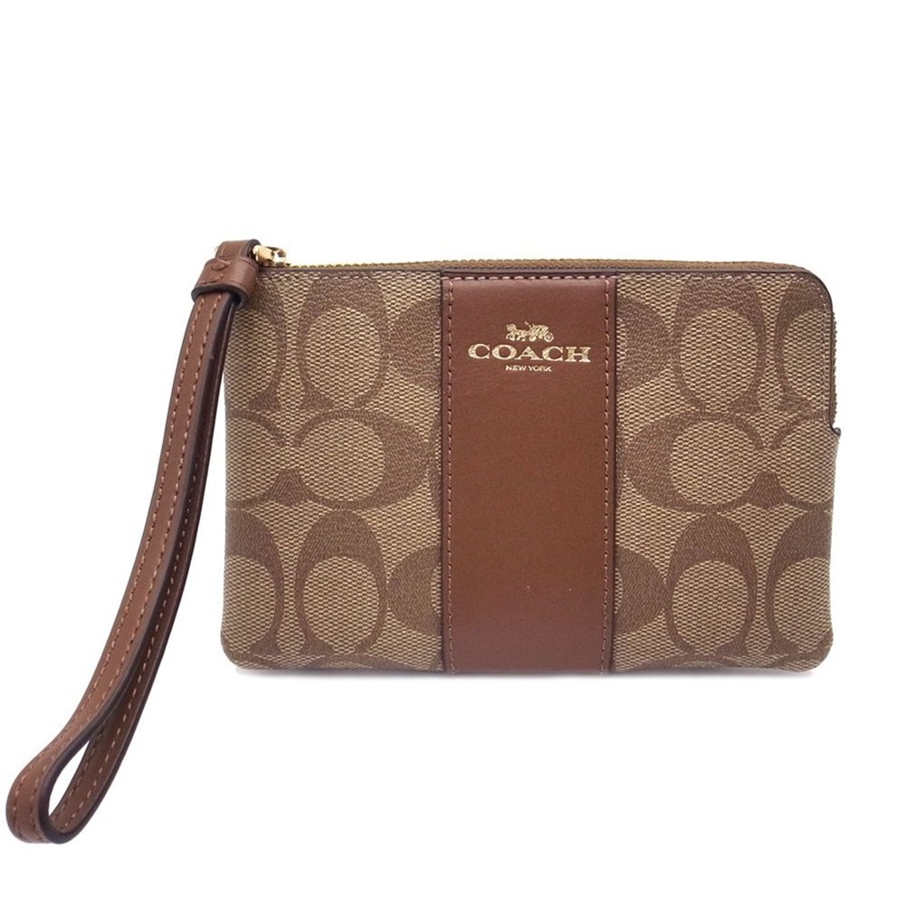กระเป๋า COACH F58035 CORNER ZIP WRISTLET (IME74) [F58035IME74]