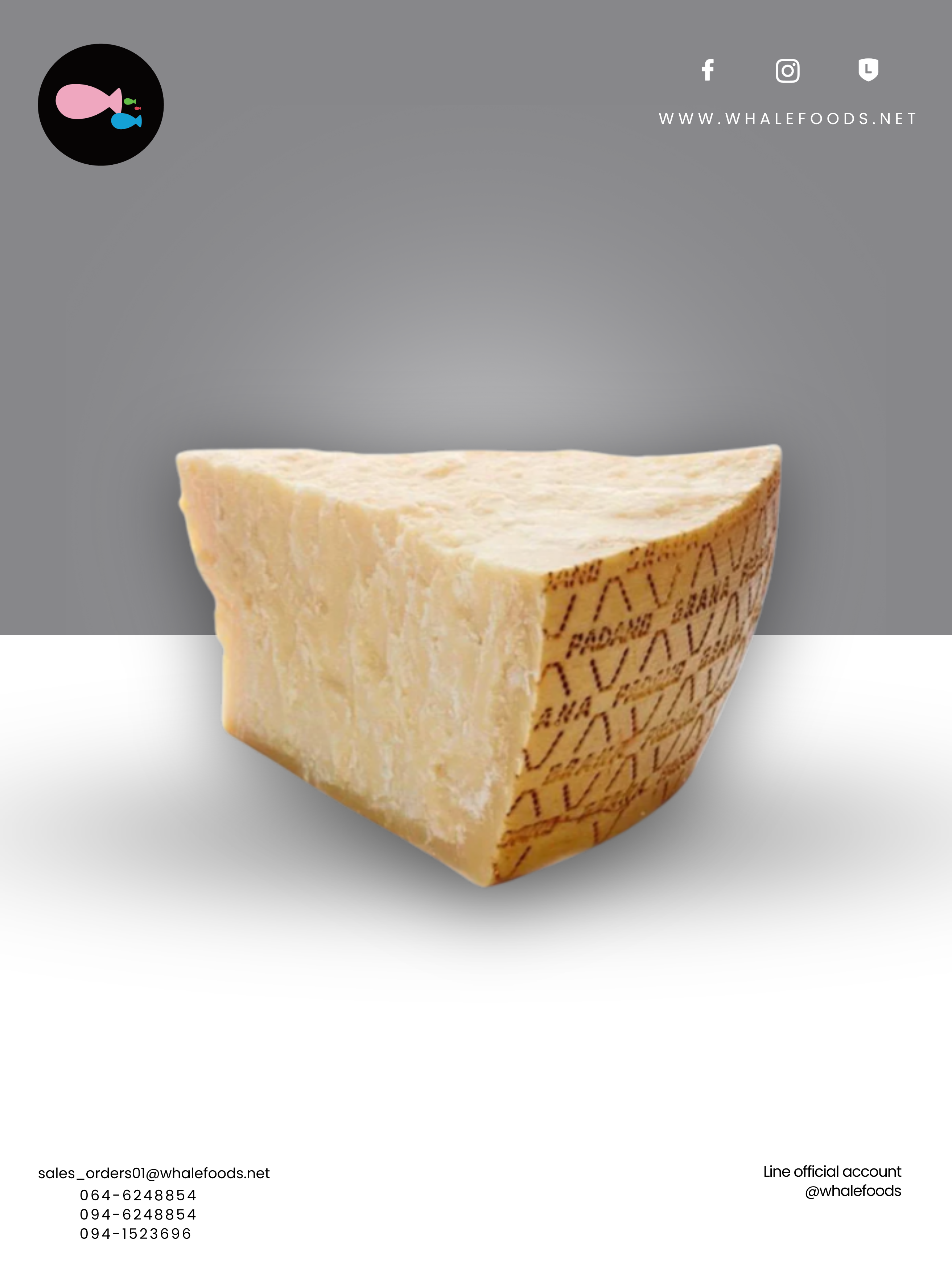 GRANA PADANO DOP 16M SIZE : 1 KG. / 34-40 KG.
