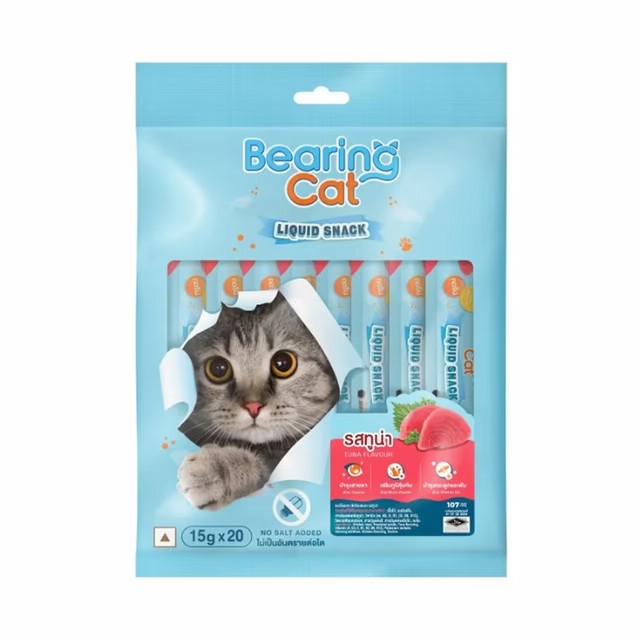 Bearing Cat ลิควิดสแนค 15 g. รสปลาทูน่า แพค 20 ซอง