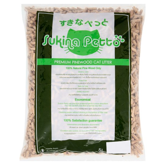 Sukina Petto ทรายแมวเปลือกไม้สน 5 ลิตร