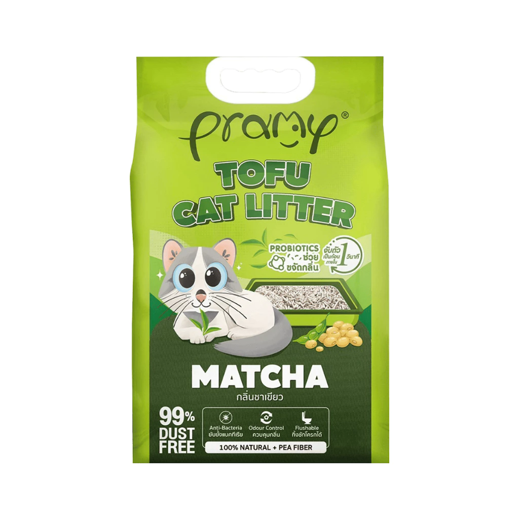 Pramy CL05 ทรายเต้าหู้ กลิ่นชาเขียว 6 ลิตร