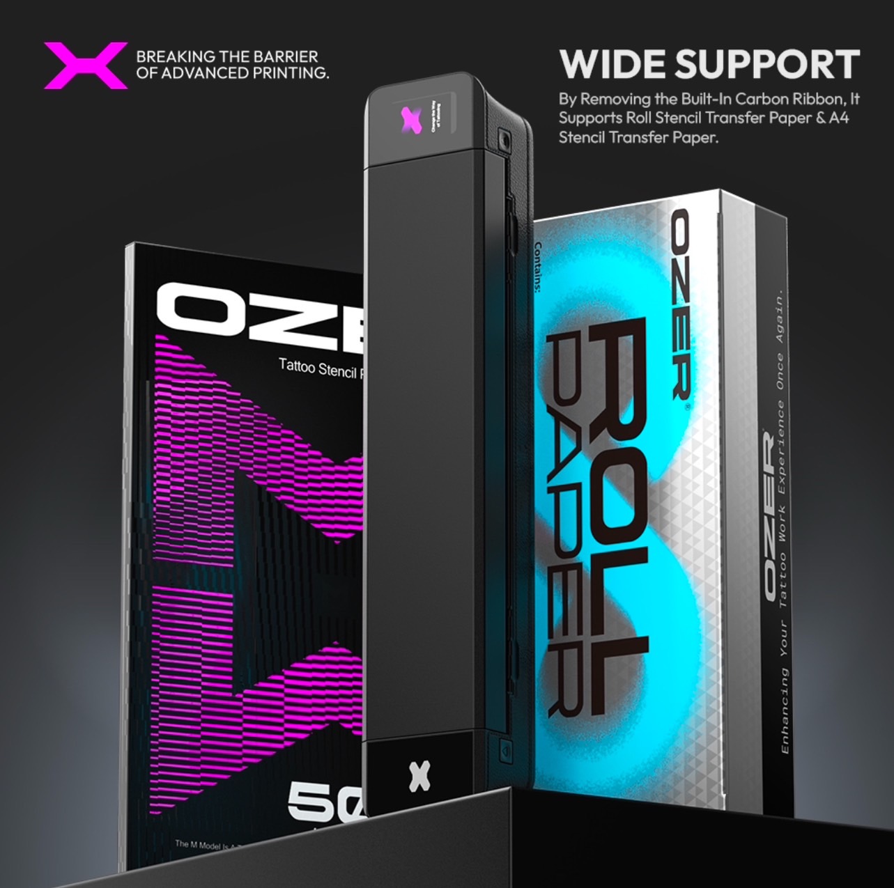 เครื่องลอกลาย OZER X เครื่องลอกลาย OZER X BLUETOOTH TATTOO OZER QUICK STENCIL PRINTER