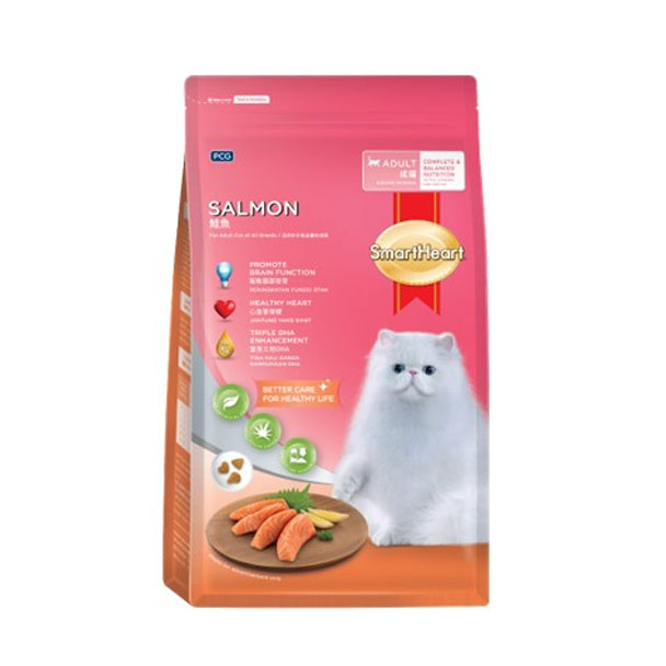 Smart heart อาหารเม็ด (แมวโต-รสปลาแซลมอน) 1.2 kg.