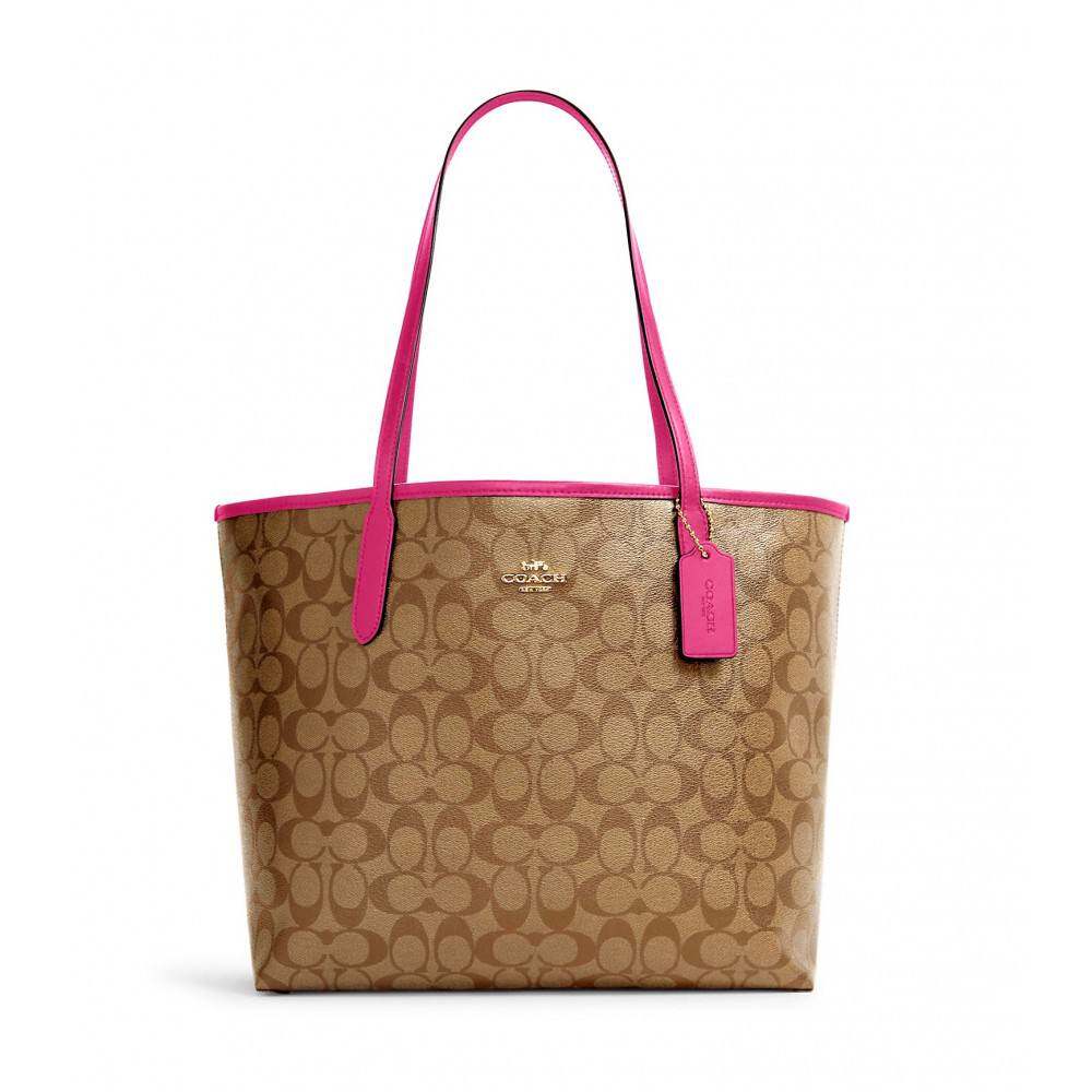 กระเป๋าสะพาย COACH 5696 CITY TOTE IN SIGNATURE CANVAS (IMTVY) [5696IMTVY-MB]
