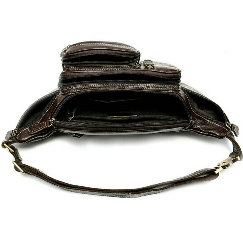 For You Leather LB28 กระเป๋าหนังคาดอก กระเป๋าหนังคาดเอว กระเป๋าหนังแม่ค้า หนังแท้ ช่องเยอะ LB28