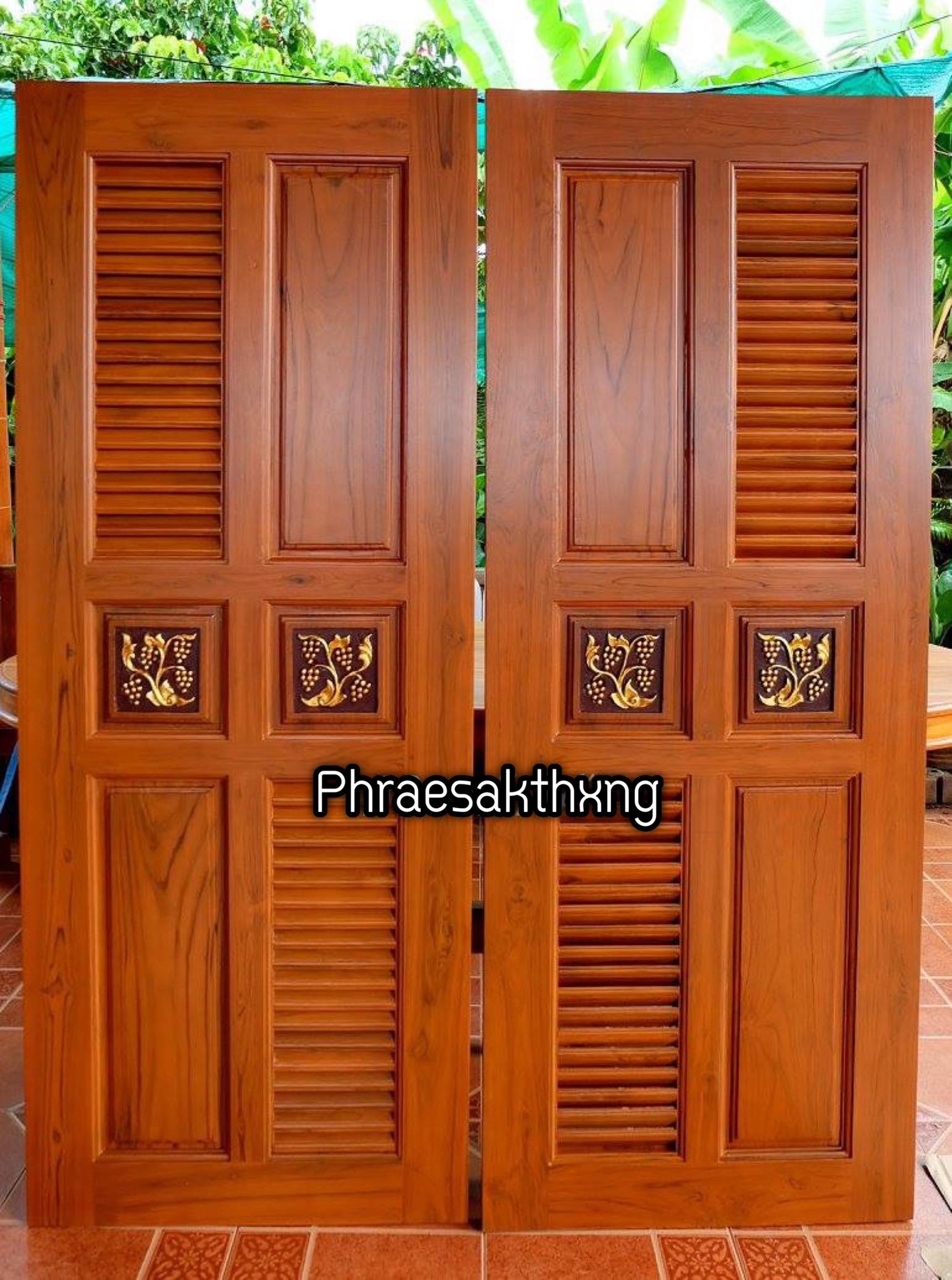 ประตูไม้สักห้องน้ำไม้สัก