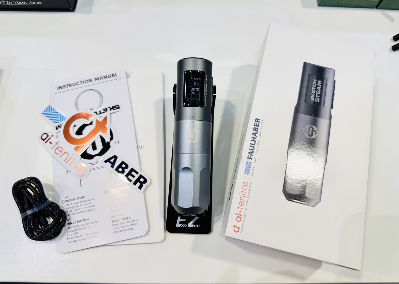 เครื่องสักปากกาไร้สาย AI เครื่องสักปากกาไร้สาย SKTECH STEAM ONE AI