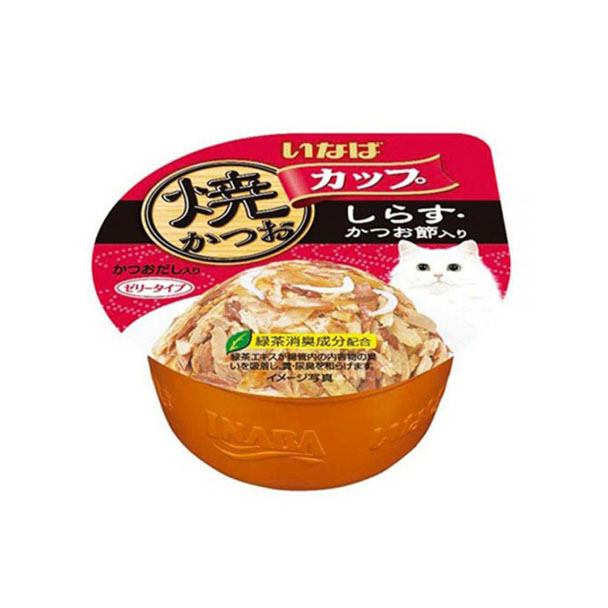 Inaba IMC-101 ทูน่าในน้ำเกรวี่ หน้าปลาข้าวสารและปลาโอไลซ์ 80 g.