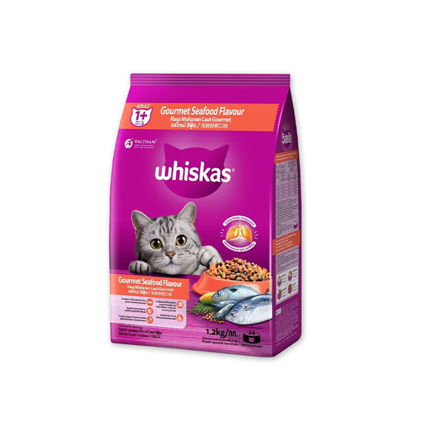 Whiskas Gourmet Seafood รสโกเม่ซีฟู้ด 1.2 kg.