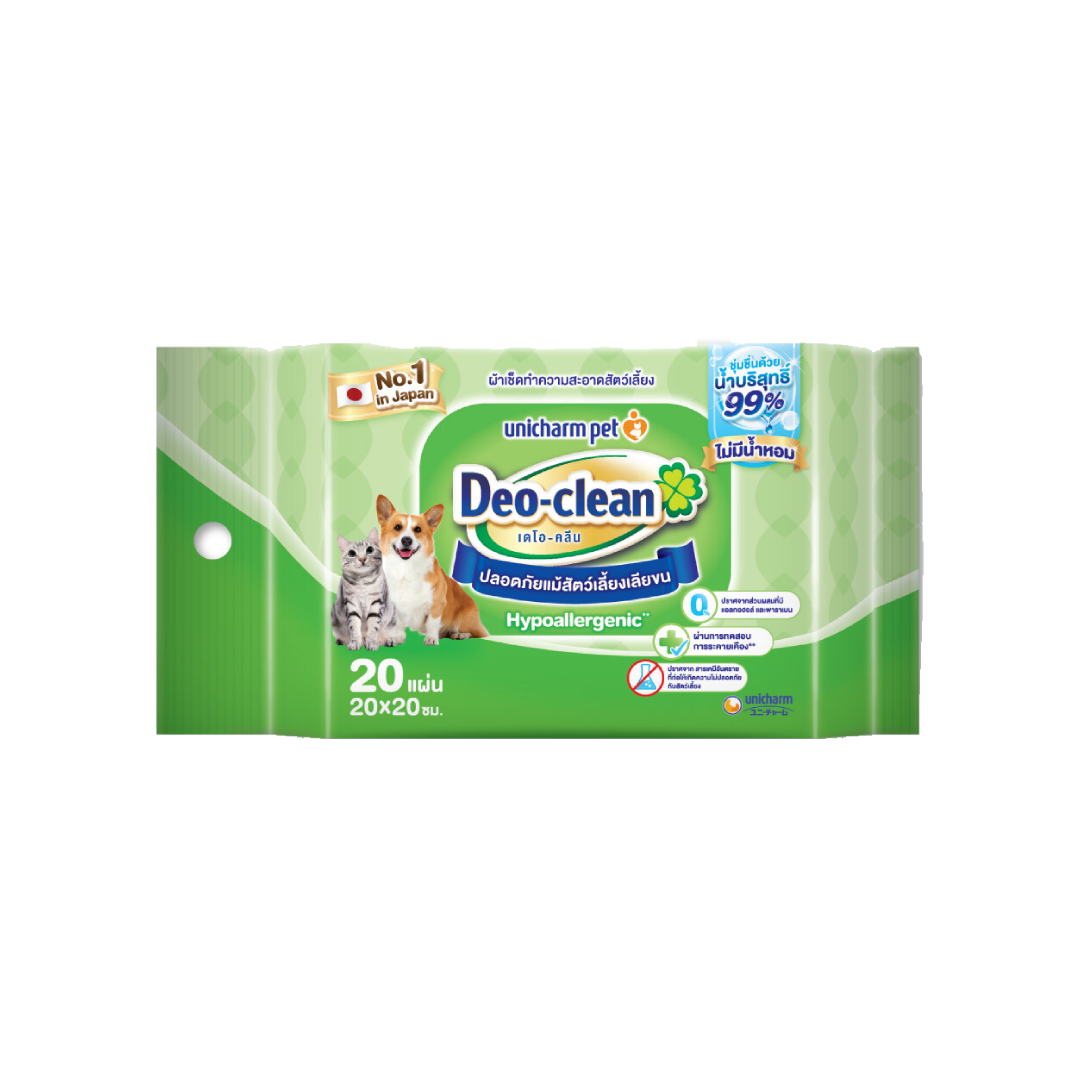 UC Deo Clean ทิชชู่เปียก สูตรไม่มีน้ำหอม 20 แผ่น