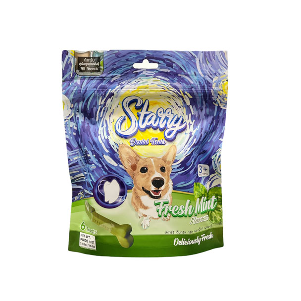Starry Dental Treats ขนมขัดฟัน รสมินท์ 165 กรัม ( 6 แท่ง)