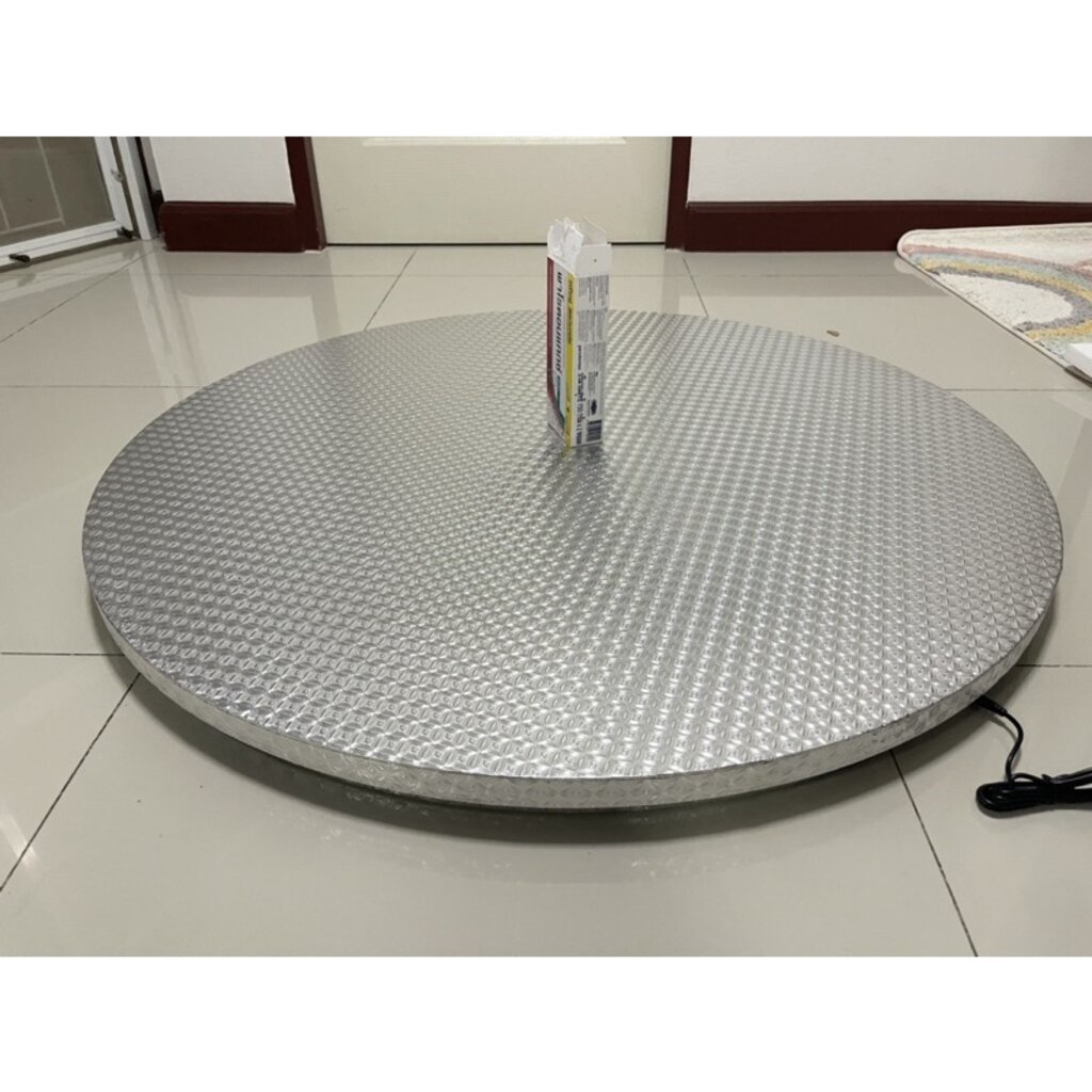 Turntable แท่นหมุนโชว์สินค้า ขนาดใหญ่ 80 100 120 150 ซม สีเงิน รับน้ำหนัก 250-300 kg Electric Display Stand OT0026