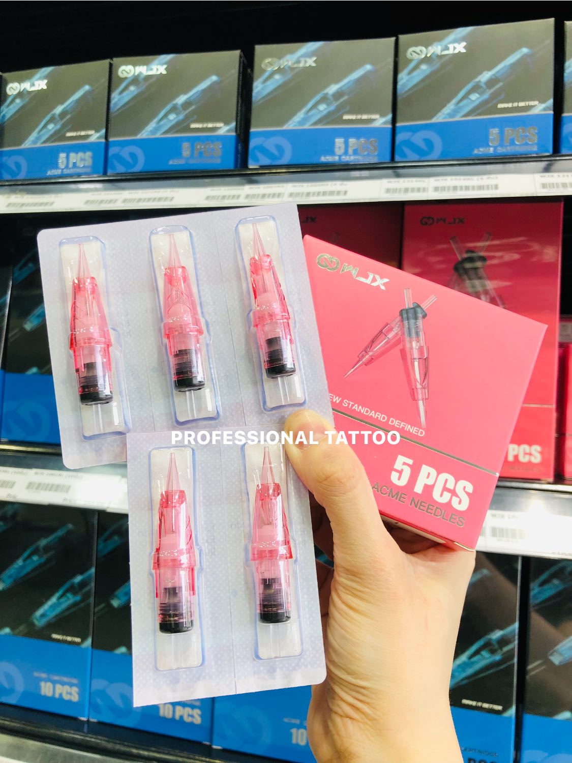 WJX PMU กล่องชมพู บรรจุ 5 pcs/box WJX PMU Tattoo Cartridges Needles กล่องชมพู บรรจุ 5 pcs/box