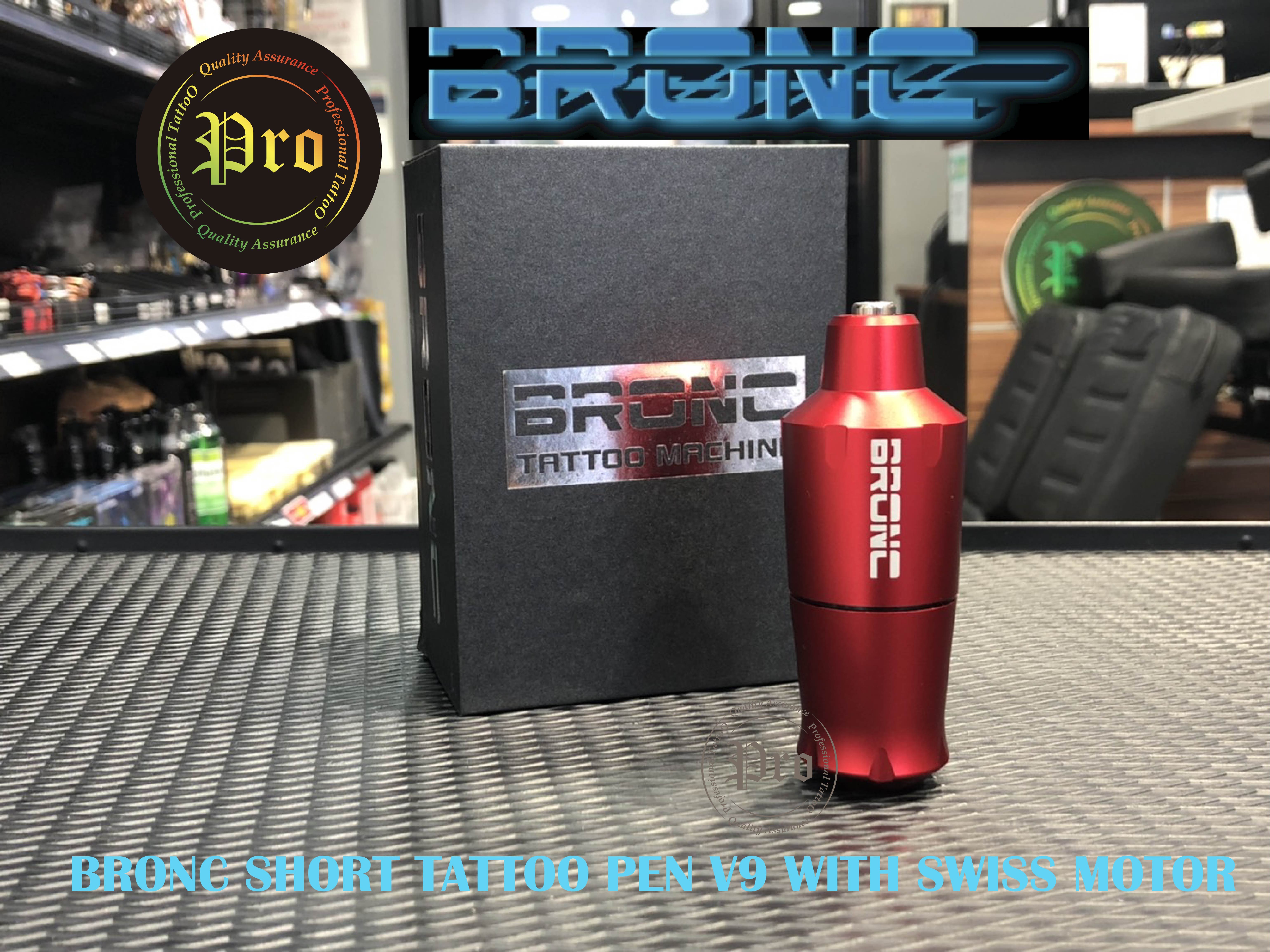 BRONC SHORT TATTOO PEN V9 เครื่องสักปากกา BRONC SHORT TATTOO PEN V9 WITH SWISS MOTOR