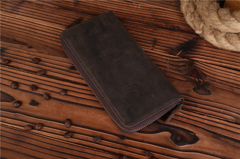 For You Leather WL11 กระเป๋าสตางค์ ผู้ชาย ใบยาว หนังแท้ แบบซิบ WL11