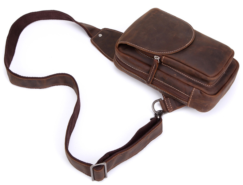 For You Leather LB24 กระเป๋าคาดอก กระเป๋าสะพายพาดลำตัว กระเป๋าผู้ชาย หนังแท้ นูบัค LB24