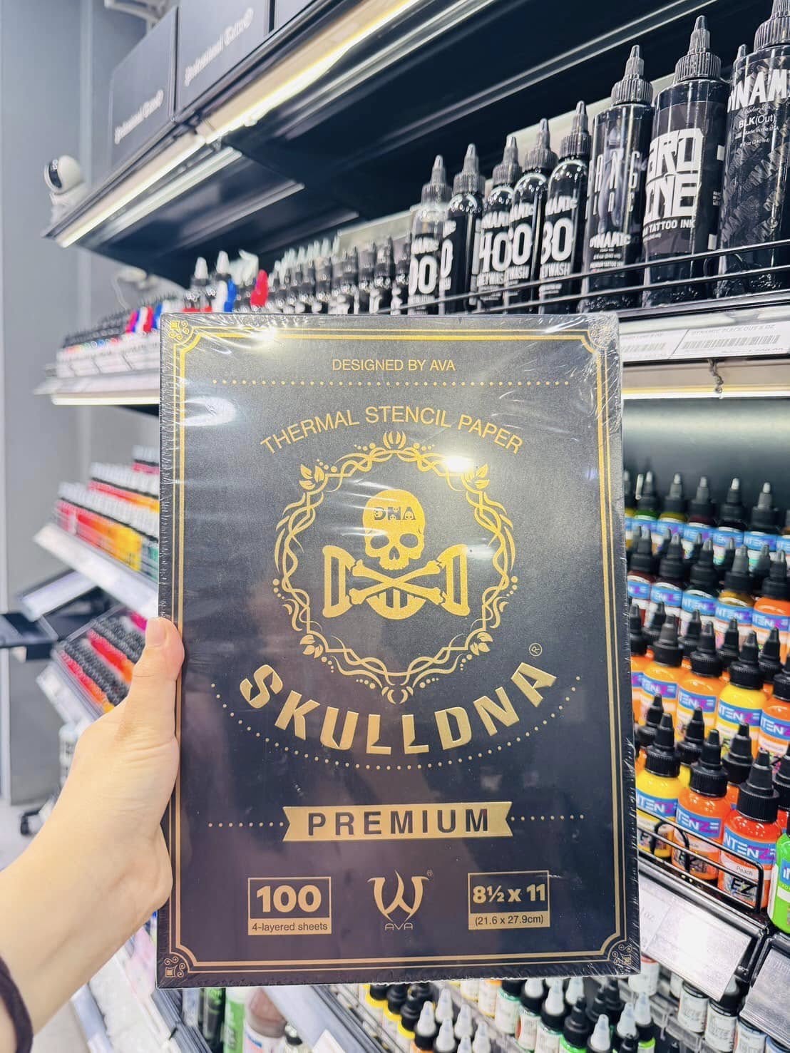 กระดาษลอกลาย SKULL THERMAL TRANSFER PAPER กระดาษลอกลายฟิล์ม SKULLDNA Premium Thermal Stencil Paper