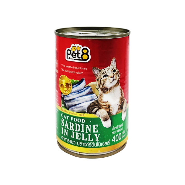 CC04 Pet8 ปลาซาร์ดีนในเจลลี่ 400 g.