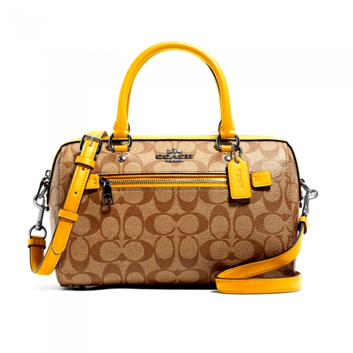 กระเป๋าสะพายข้าง COACH 83607 ROWAN SATCHEL IN SIGNATURE CANVAS (QBRLR)[83607QBRLR]