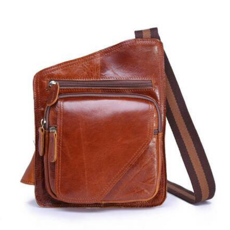 For You Leather LB32 กระเป๋าคาดอก ผู้ชาย หนังแท้ ทรงสี่เหลี่ยม LB32