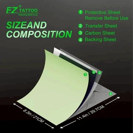 EZ กระดาษลอกลายฟิล์ม EZ Thermal Transfer Paper -Tattoo Stencil Paper 50 pcs.