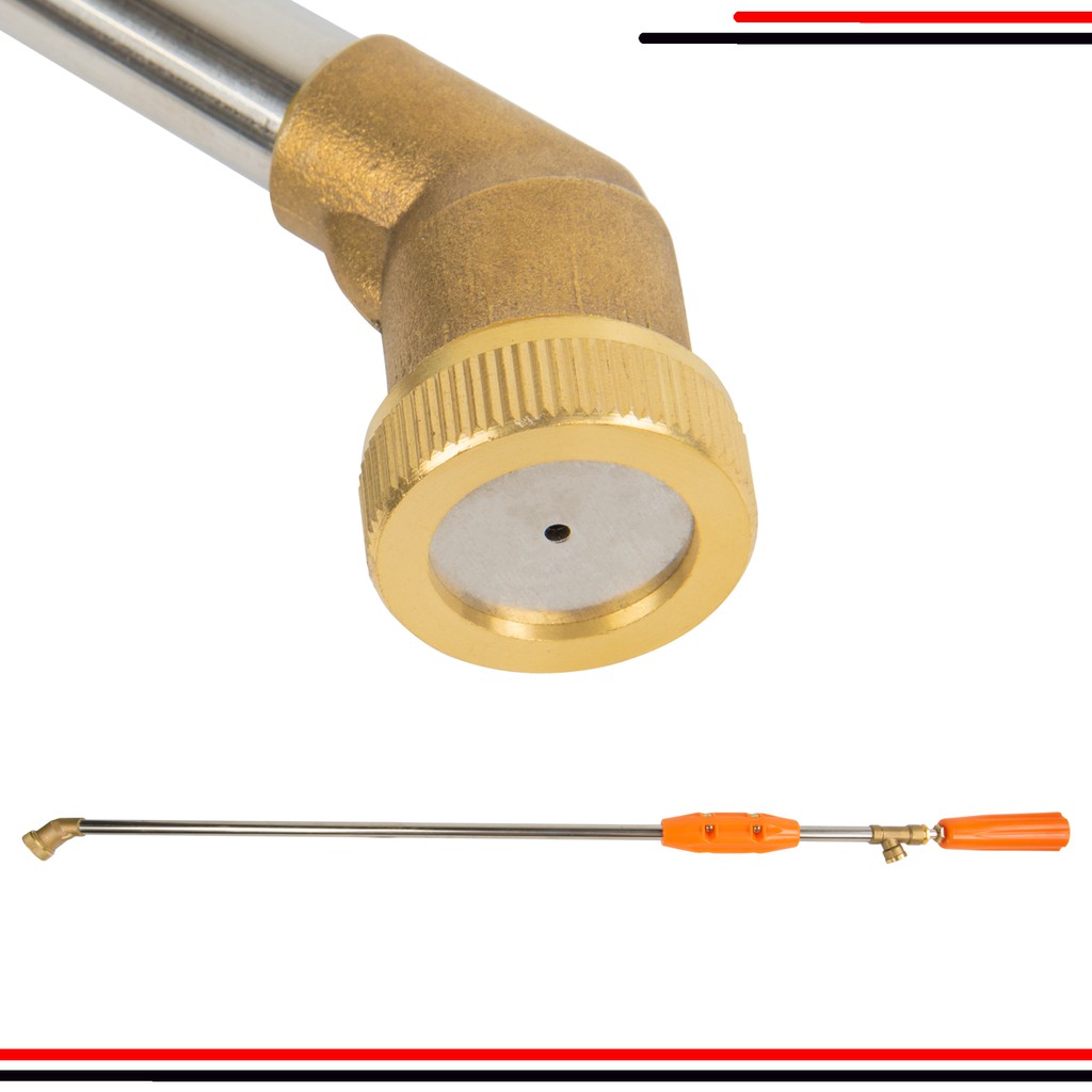 ด้ามพ่นยา หัวงอ หัวหมวก ทองเหลืองแท้ ยาว 3 ฟุต แกนสแตนเลส