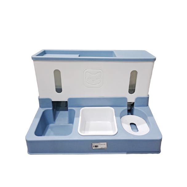 Kuma PT04-PFB-WH ที่ให้อาหารและน้ำอัตโนมัติ 2in1 สีขาวฟ้า