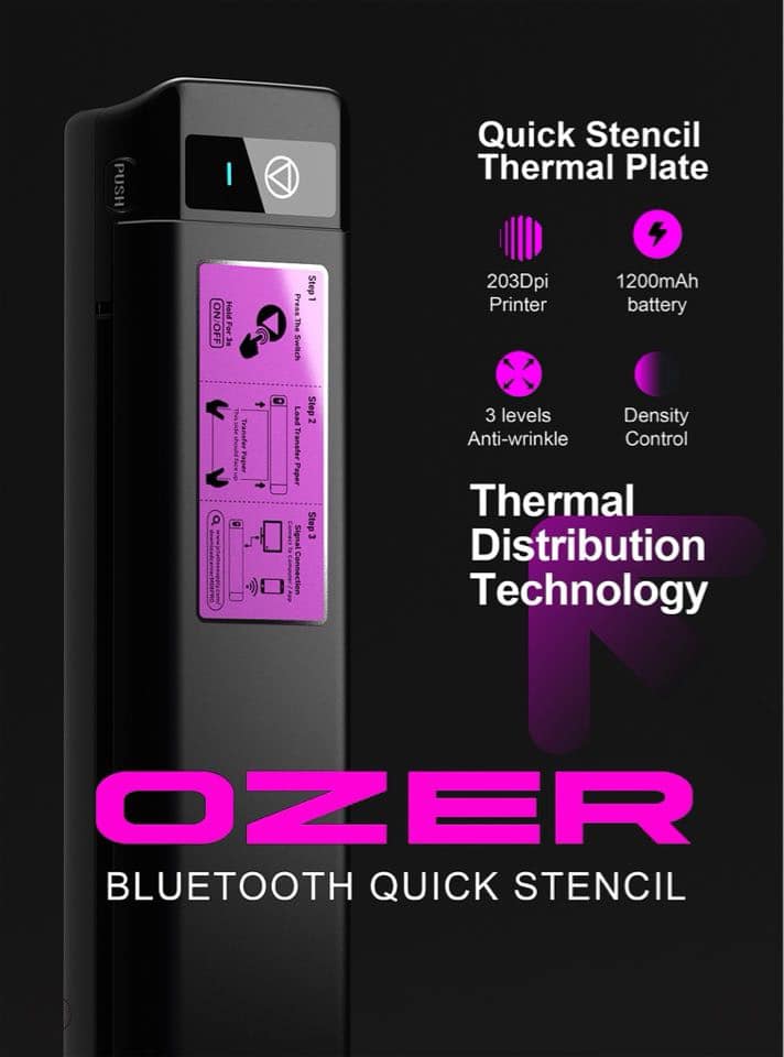 เครื่องลอกลาย OZER เครื่องลอกลาย OZER BLUETOOTH TATTOO Quick STENCIL PRINTER เครื่องลอกลายโอเซอร์