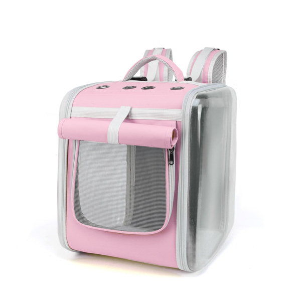 MM Cat BG04 กระเป๋าอวกาศสี่เหลี่ยม ด้านข้างใส (สีชมพู)