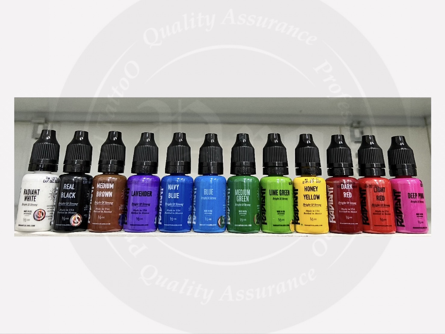 ชุดสี Radiant Colors Tattoo Ink ครึง oz ชุดสี Radiant Colors Tattoo Ink ครึง oz Made in USA ชุด12สี