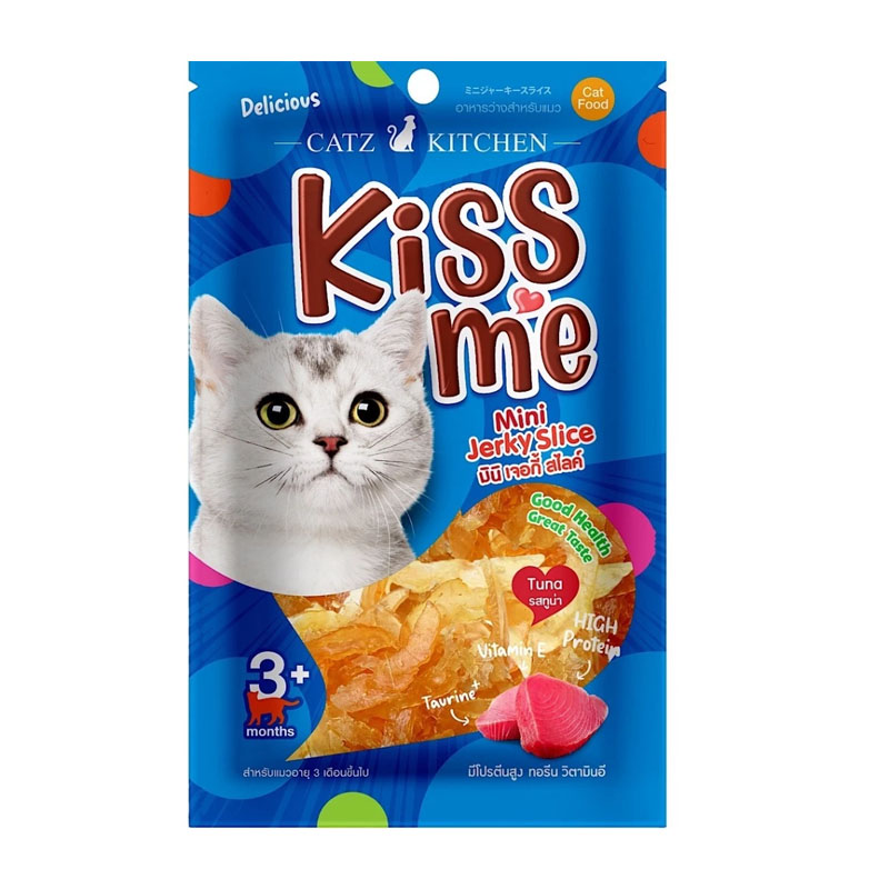 MP Pet8 JP33 Kiss Me ไก่สไลด์ รสทูน่า 35 กรัม (น้ำเงิน)