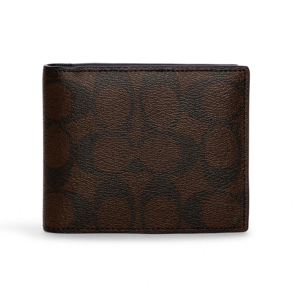 กระเป๋าสตางค์ COACH CA001 3 IN 1 WALLET IN BLOCKED SIGNATURE CANVAS (QBMAA)