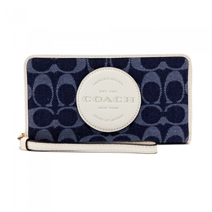 กระเป๋าสตางค์คล้องมือ COACH C4581DEMPSEY LARGE PHONE WALLET IN SIGNATURE DENIM WITH COACH PATCH (IMDEI)[C4581IMDEI]