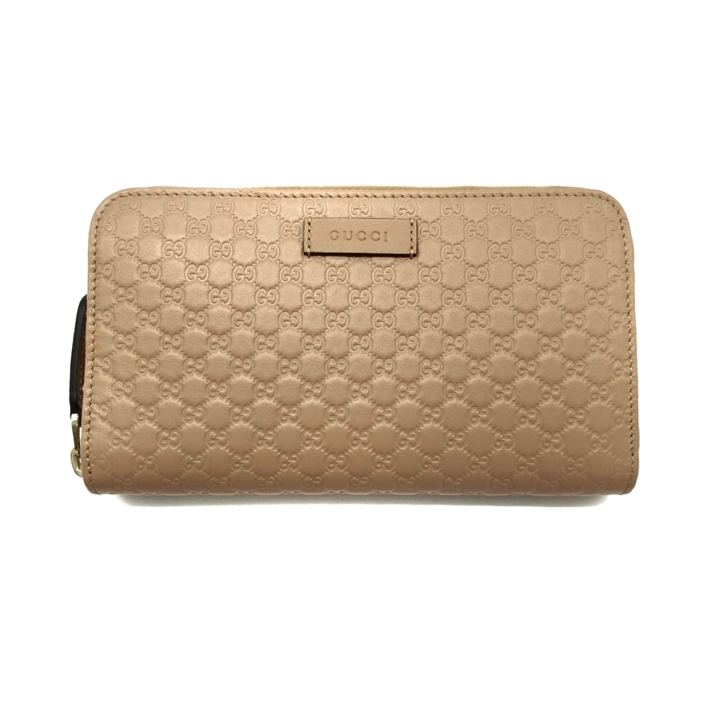 กระเป๋าสตางค์ GUCCI MICRO GUCCISSIMA ZIP AROUND LONG WALLET (BEIGE) [449391BMJ1G2754-MC]