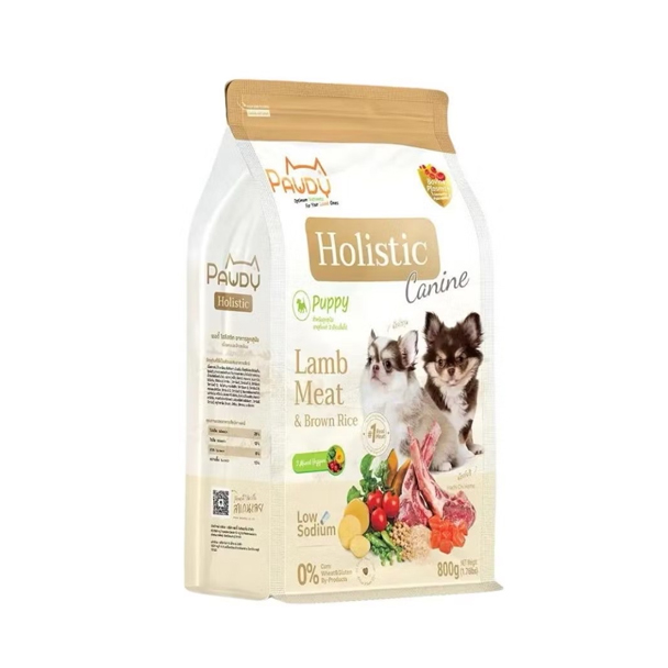 Pawdy Holistic Dog ลูกสุนัข เนื้อแกะและข้าว 800 กรัม