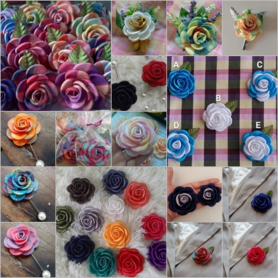 ดอกไม้ผ้า handmade ดอกไม้ติดอกเสื้อ