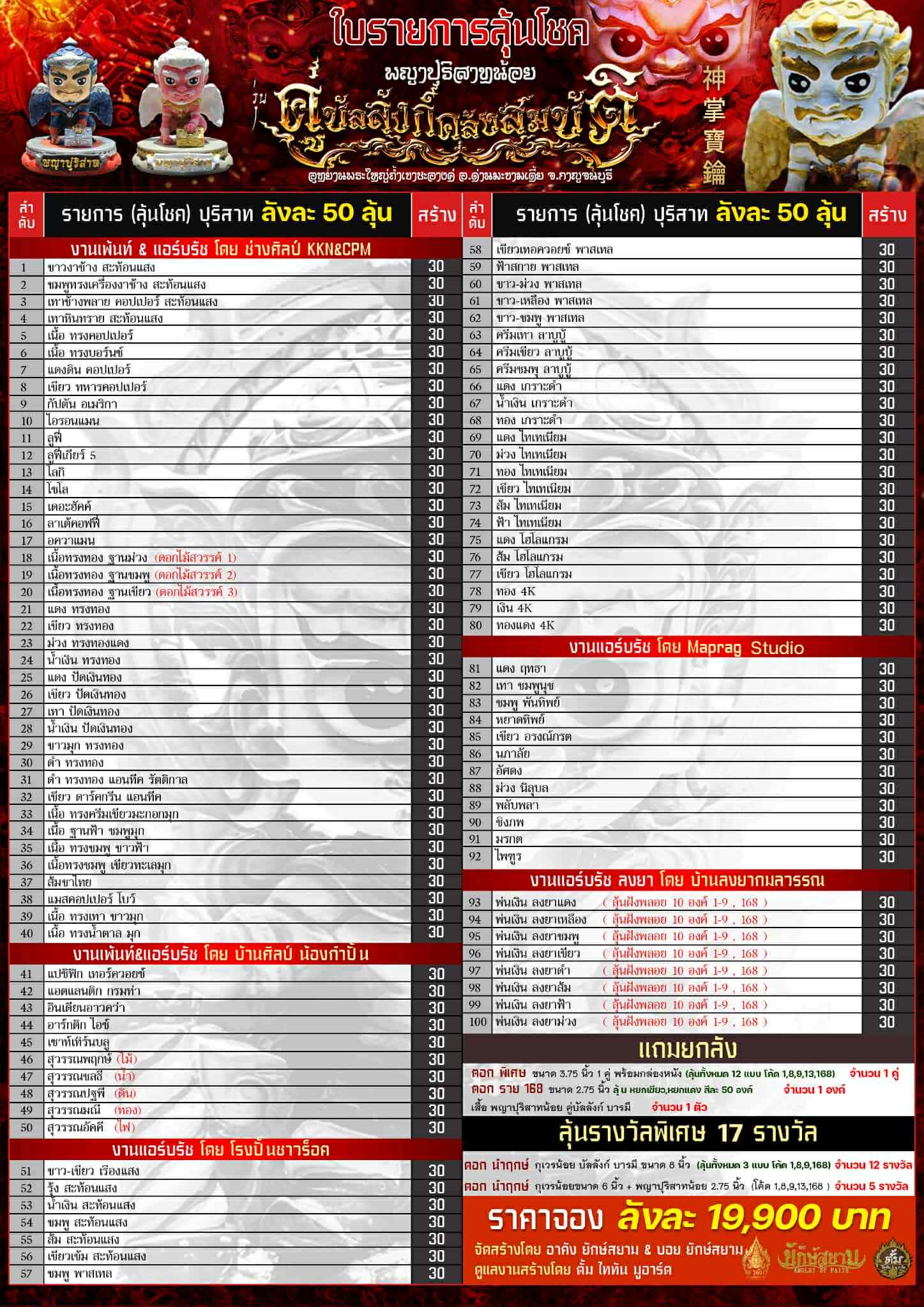 พญาปุริสาท รุ่น คู่บัลลังก์คลังสมบัติ ขนาด 2.75 นิ้ว พร้อมส่ง 7/10/68