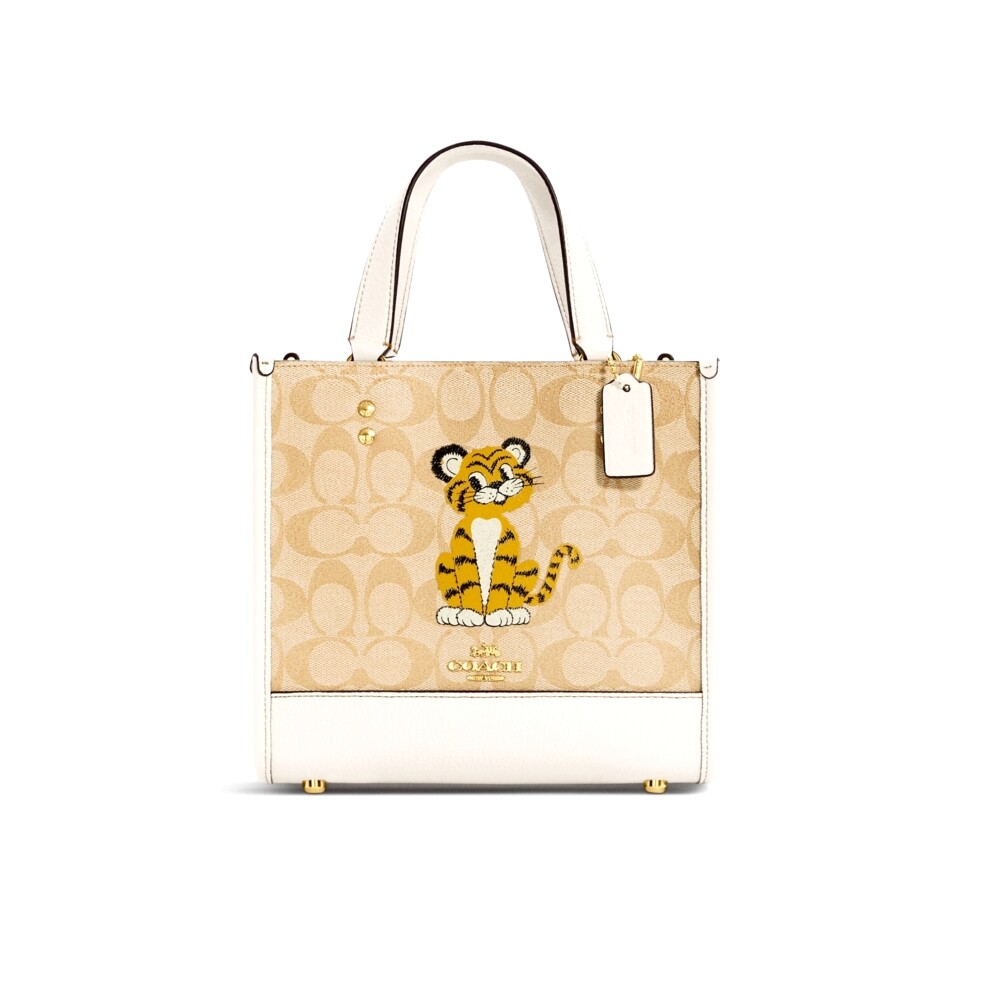 กระเป๋าสะพาย COACH C7001 DEMPSEY TOTE 22 IN SIGNATURE CANVAS WITH TIGER (IMDQC) [C7001IMDQC-RB]