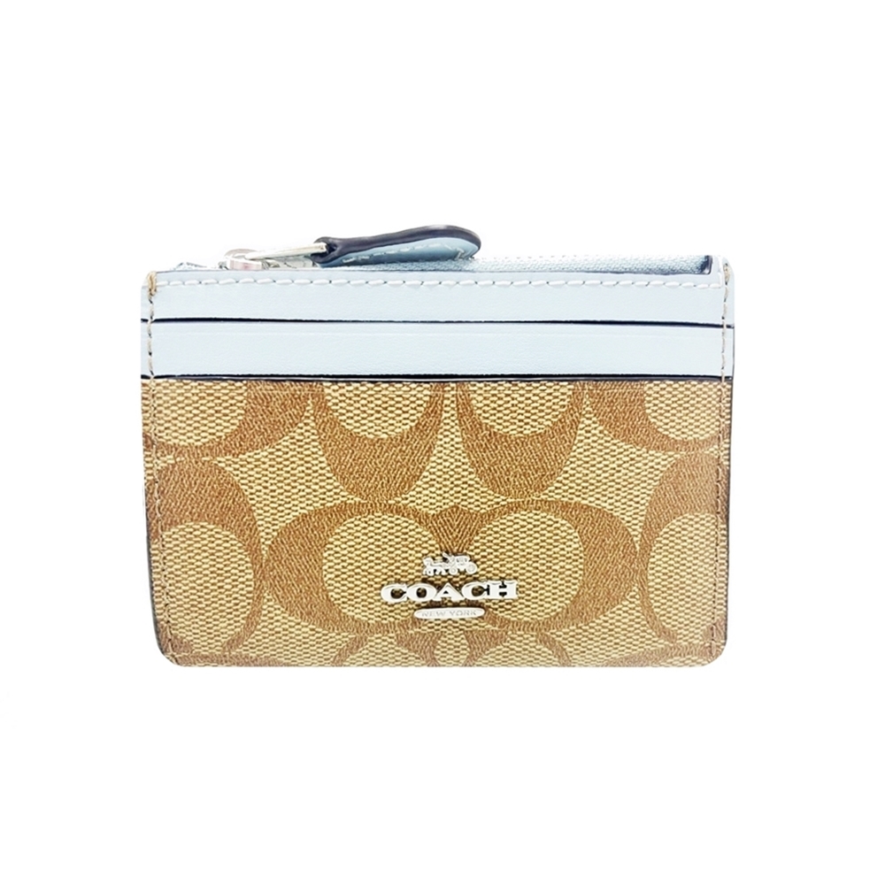 COACH 88208 MINI SKINNY ID CASE IN SIGNATURE CANVAS (SVSTC) [88208SVSTC]