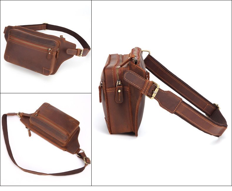 For You Leather LB45 กระเป๋าคาดอก คาดเอว ผู้ชาย หนังแท้ นูบัค ใบใหญ่ LB45