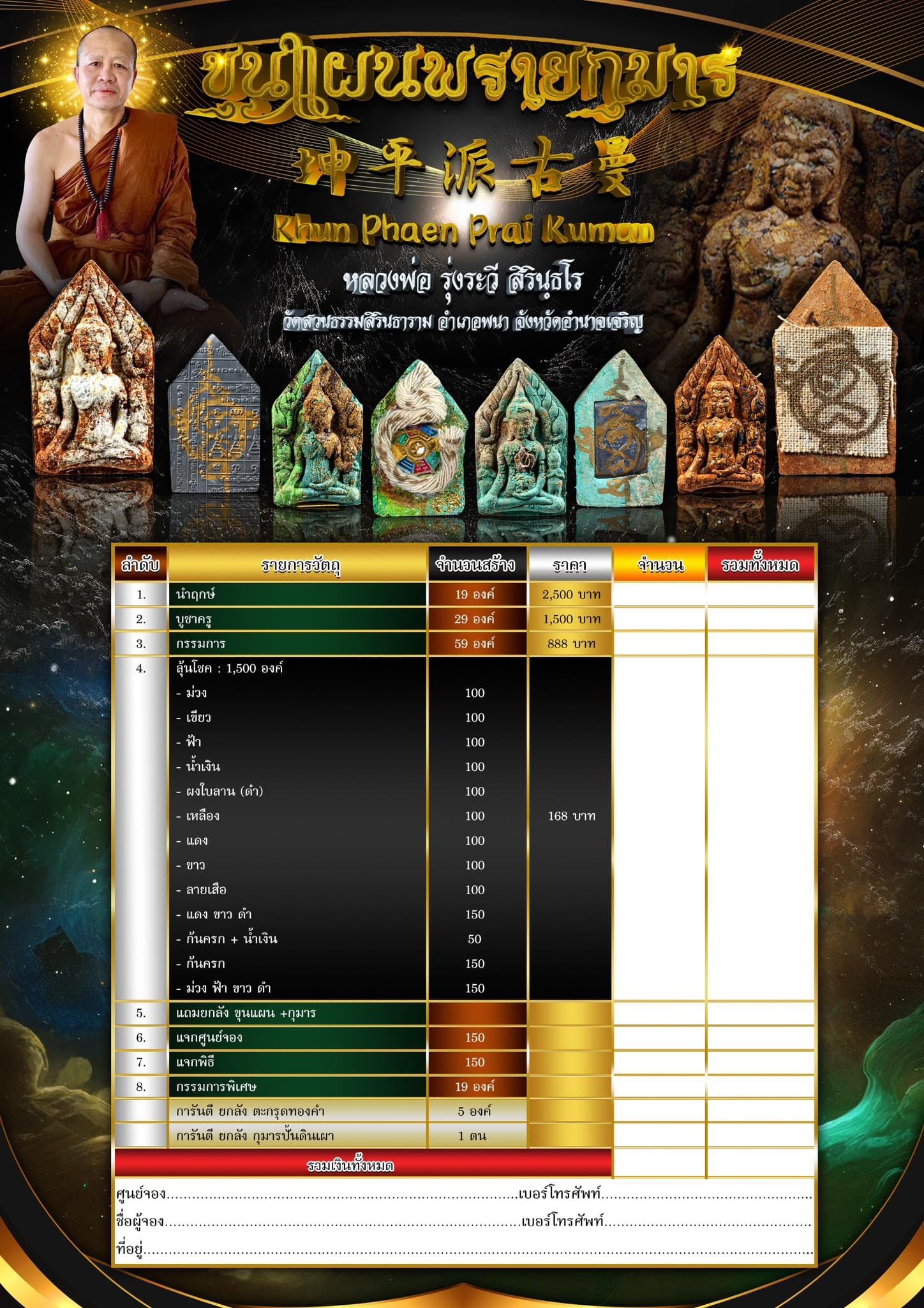 ขุนแผนพรายกุมาร หลวงพ่อรุ่งระวี สิรินฺธโร(พร้อมส่ง)