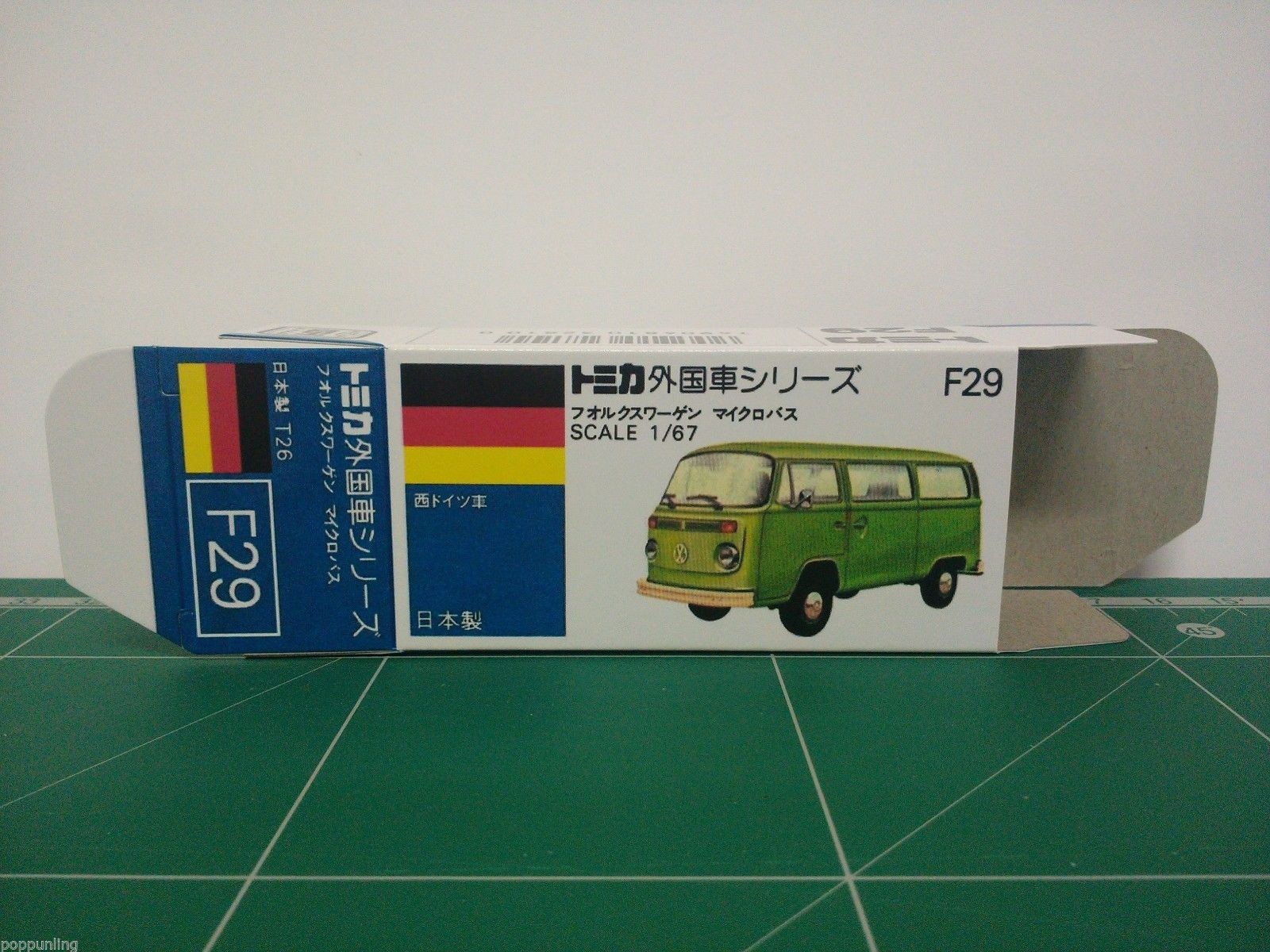 กล่องพิมพ์ Reproduction Box สำหรับ Tomica Blue Box No.F29 Volkswagen Microbus (กล่องเปล่า, ไม่มีรถ)