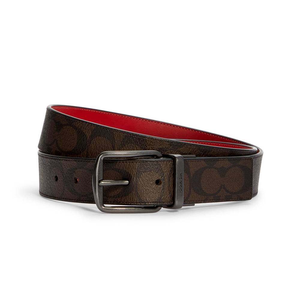 เข็มขัด COACH C6812 BOXED PLAQUE AND HARNESS BUCKLE CUT TO SIZE REVERSIBLE BELT, 38 MM (QBTKA) [C6812QBTKA-MA]