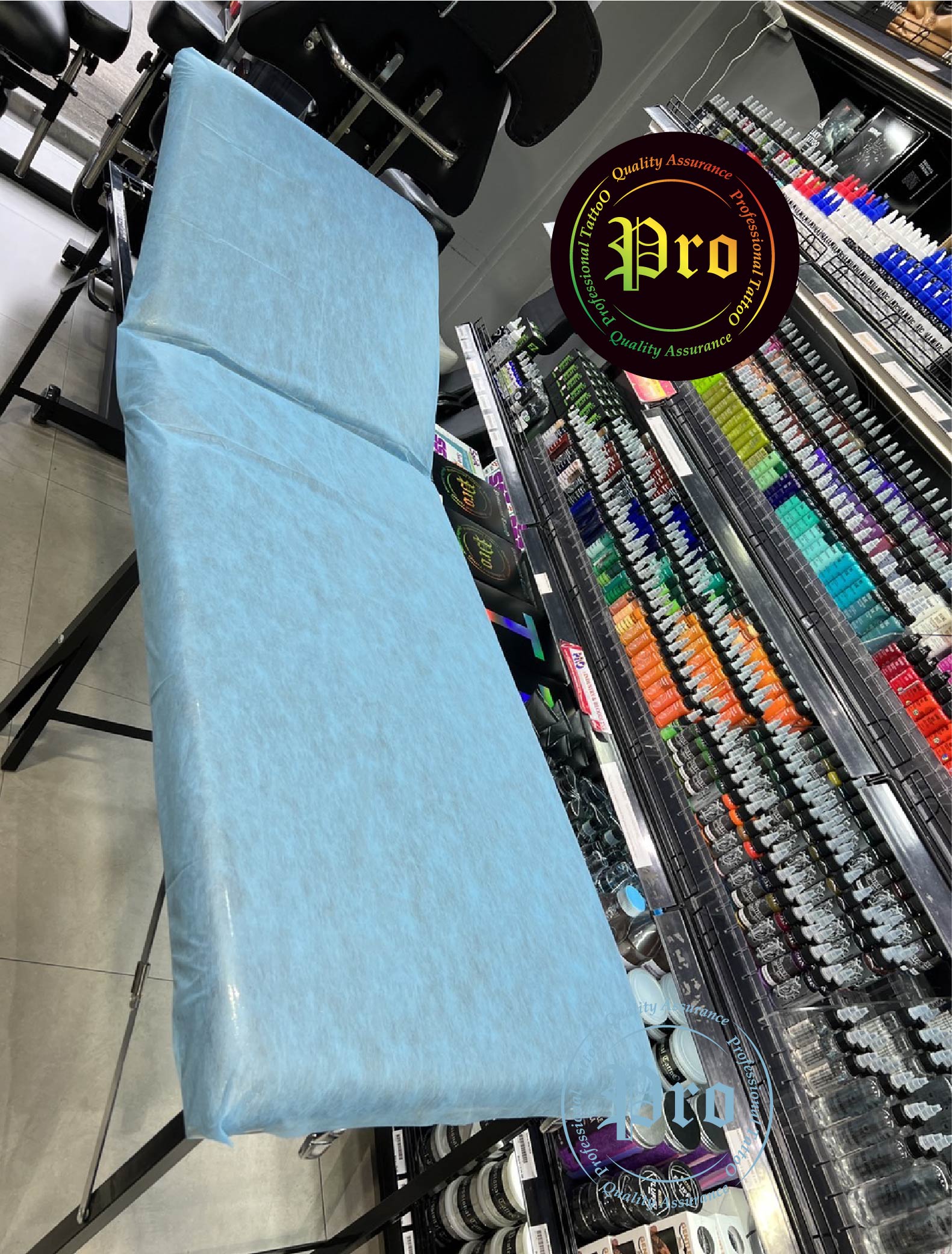 EZ พลาสติกคลุมเตียง EZ Plastic Tattoo Bedspread สีฟ้า แบบใช้แล้วทิ้ง
